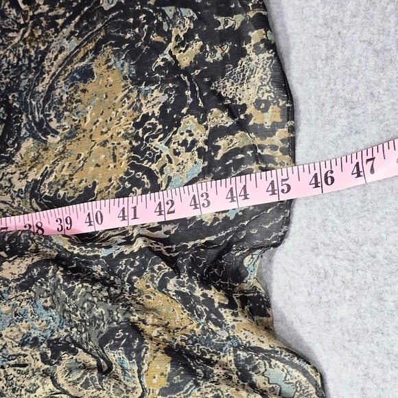 Coldwater Creek Midi Dress 18 Abstract V Neck Short Sleeve Gathered Waist Church - Picture 9 of 13